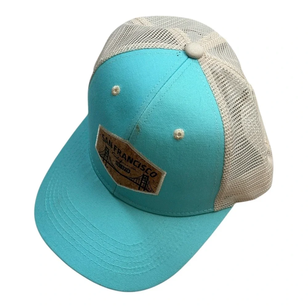 Turquoise San Francisco California Bridge‎ Mesh Trucker Hat One Size Fits All